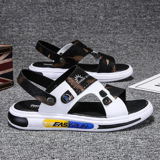 Men's Non-slip Beach Sandals Summer Breathable Personality Dual-use Casual Sports Roman Shoes