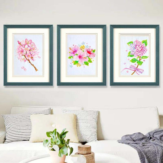 Cross Stitch Thread Embroidery Flower Embroidery Simple Modern Fresh Living Room Dining Room Handmade Simple Small