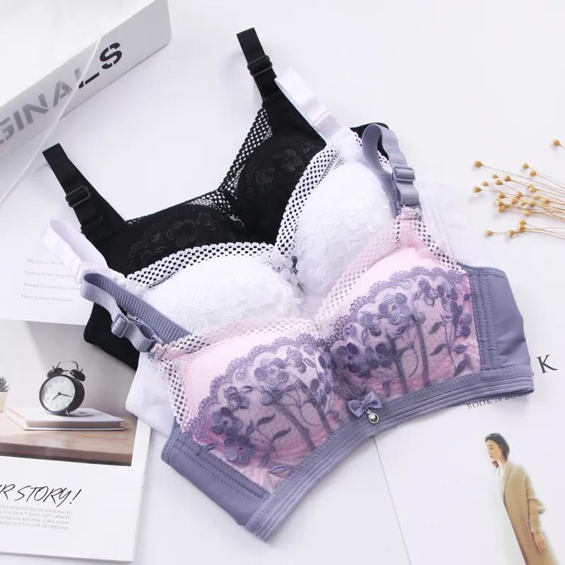 Ultra-thin Sexy Lace Without Steel Ring To Receive Auxiliary Breasts Massage To Gather Women's Underwear Bra
