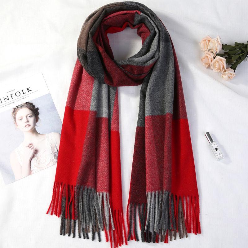 Pure Cashmere Scarf Women Scarf Female Luxury Brand Scarves Lady Tassel Shawl Wraps