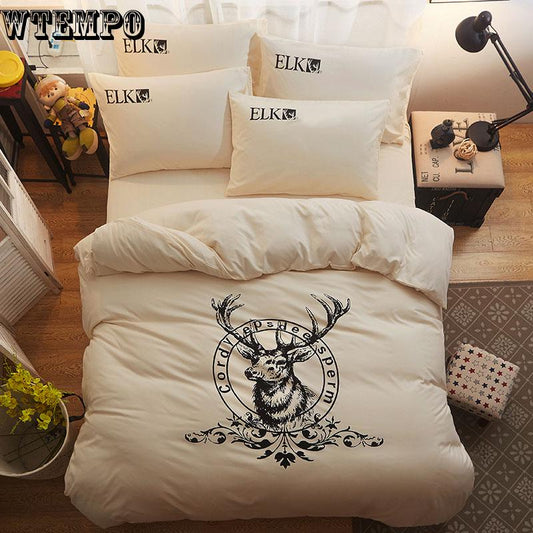4pcs Bedding Set Super King Size Duvet Cover Adult Bed Sheet Polyester Bedclothes