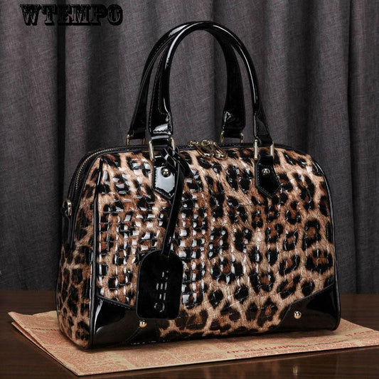Leather Shoulder Bag Female Leopard Pure Leather Women's Leather Bag Portable Diagonal