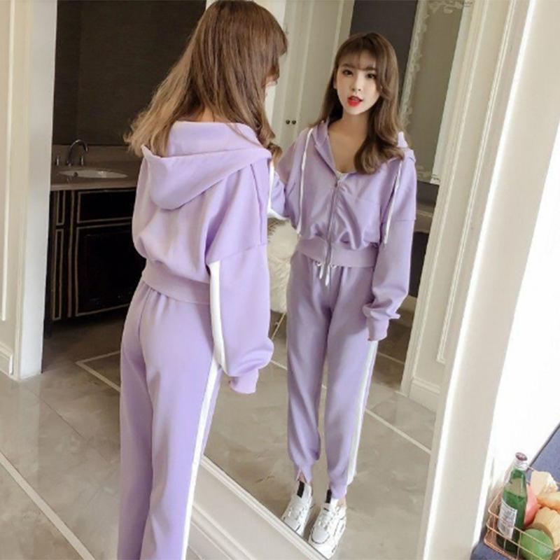 Spring and Autumn Suits Are Thin and Fashionable Hooded Sweaters Sports Suits Students Loose Casual Trousers Two-piece