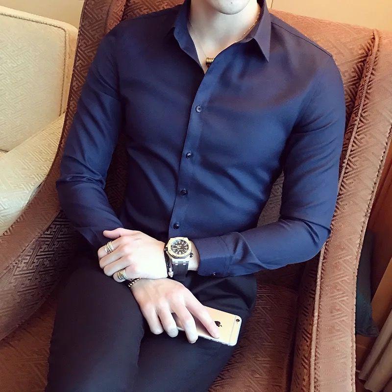 Men's Korean Style Summer Thin Trend Casual Shirt Youth Fashion Long-sleeved Shirt