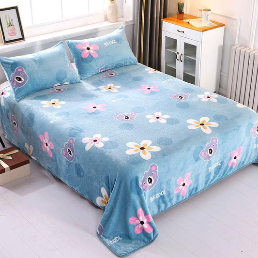 Winter Thick High-quality Double-sided Fleece Bed Sheet Flannel Blanket Coral Fleece Blanket Machine Washable