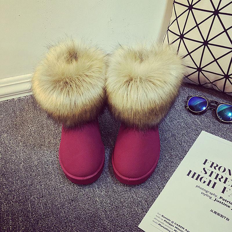Flip Wool Snow Boots Women Waterproof Frosted Large Cotton Plus Velvet Thick Warm Women's Cotton Shoes