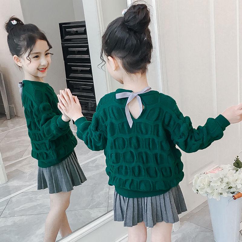 Children's Spring and Autumn Clothes Loose Casual Sweater Long Sleeve Round Neck Outwear Coat
