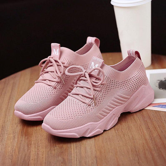 Spring and Summer Ladies Mesh Shoes Breathable Sports Mesh All-match Summer Thin Section Hollow Hiking Shoes