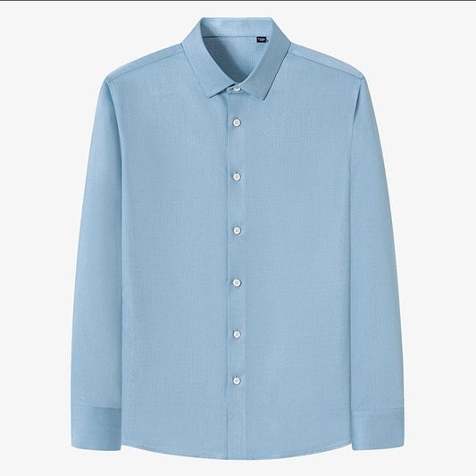 Long Sleeve T-shirts Stretch Cardigan Button Down Shirts Casual Men Clothing Solid Color Male Top
