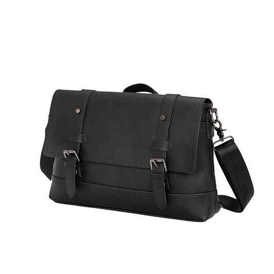 Business Briefcase Men Retro PU Leather Flip Cover Handbag Shoulder Diagonal Computer Bag
