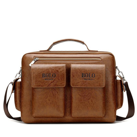 Travel Bag Men's Leather Texture Handbag Large-capacity Business Trip Travel Short-distance Luggage Bag Shoulder Bag Business Men's Bag