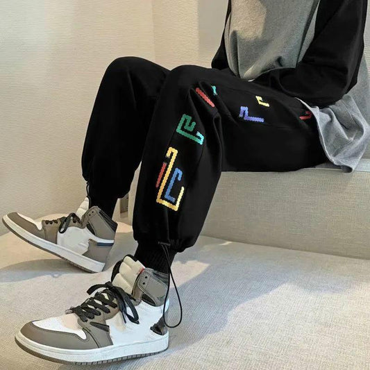 Pants Men's Loose All-match Trend Casual Pants Men's Spring and Autumn Summer Students Nine-point Sports Pants