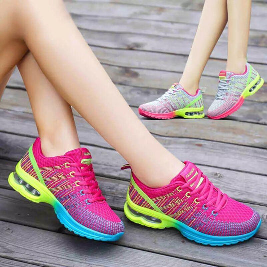 Women Walking Shoes Running Mesh Shoes Fashion Platform Slip-On Sneaker Air Cushion Gym Modern Dance Shoes