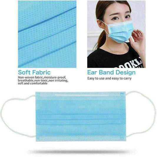 Face Mouth Mask Disposable Protect 3 Layers Filter Dustproof Earloop Non Woven Mouth Masks