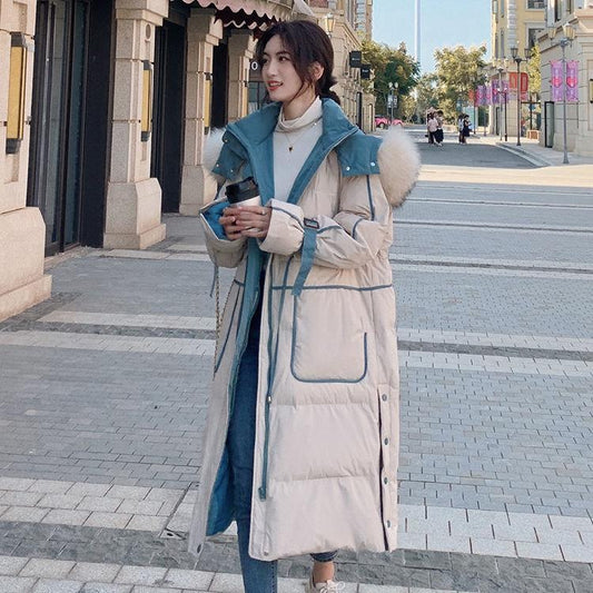 Women's Winter Padded Jacket Thickened Mid-length Over-the-knee Bread Jacket Korean Style Loose Jacket