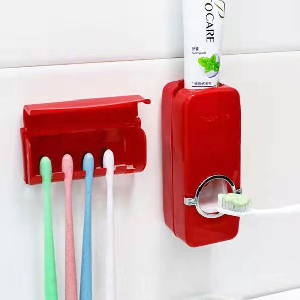 Touch N Brush Automatic Toothpaste Squeezing Dispenser Device And Brush Holder Set