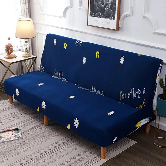 Universal Sofa Bed Slipcover Armless 3 Seater Couch Settee Stretch Cover Washable Easy Fit