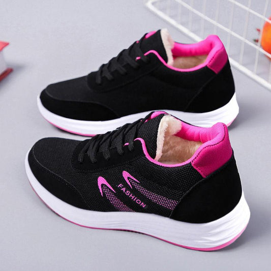 Autumn and Winter Leisure Non-slip Shoes Cotton Shoes Plus Velvet Warm Flat Women's Shoes