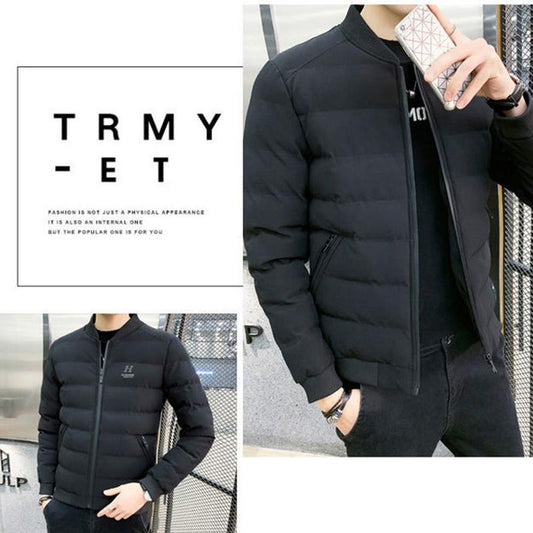 Autumn and Winter Padded Coat Men's Winter Coat Trend Down Down Padded Jacket Baseball Collar Cotton Coat