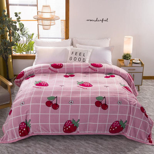 Skin-friendly Flannel Blanket Warm Napping Leisure Blanket Towel Blanket Single Double Summer Blanket