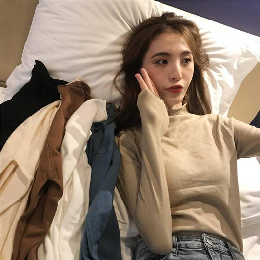 New Long-sleeved Sweater Women Wearing A Fall and Winter Hooded Slim Tight Sweater Top