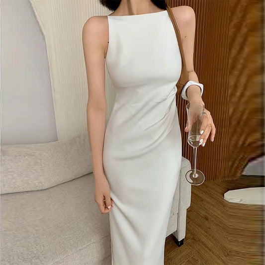 Sling Skirt Temperament Sexy Slim Age-reducing One-shoulder Split Trendy Girl One-step Dress