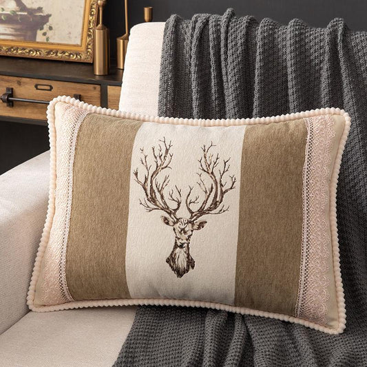 European Style Sofa Cushion Rectangular Pillow Nordic Living Room Bedroom Embroidery Pillowcase Bedside Waist Cushion Large Size
