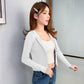 Spring and Autumn Hooded Knit Blouse Women Short Slim Long Sleeve Sweater Fashion Cardigan Jacket