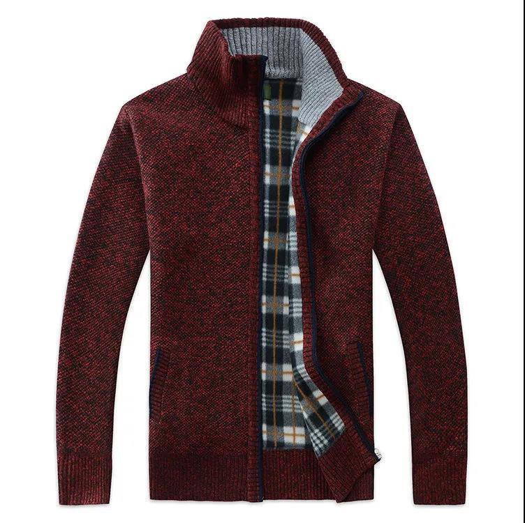 Autumn and Winter Men's Sweater Velvet Thick Warm Casual Cardigan Shirt Loose Fashion Men's Sweater