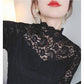 Tight Lace Mesh Beauty Tops Female Half High Collar Bottoming Blouse Feminine Sexy Blouse