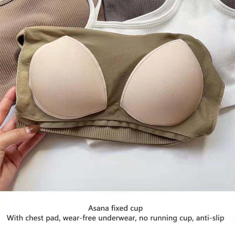 Half Turtleneck Sling Girl Sexy Vest Female with Chest Pad Outside Wear Inside Wear-proof Slim Top Wrap Chest Lingerie Yoga Fitness Sport Bar