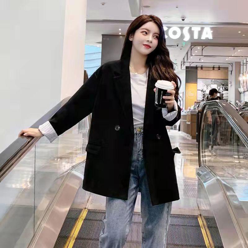 Women's Suit Jacket Spring and Autumn White Korean Version Streetwear Design Suit Ladies Slimming Blazer Loose Top Coat
