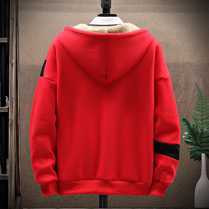 Lamb Wool Sweatshirts Men's Autumn and Winter Korean Style Trend Plus Velvet Thick Lamb Wool Sweater Men