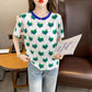 Sweet Round Neck Printed T-Shirt Women's Short Sleeve Summer Loose Top