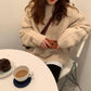 Thick Solid Color Twist Sweater Women's Winter Loose Round Neck Wild Knitted Jacket