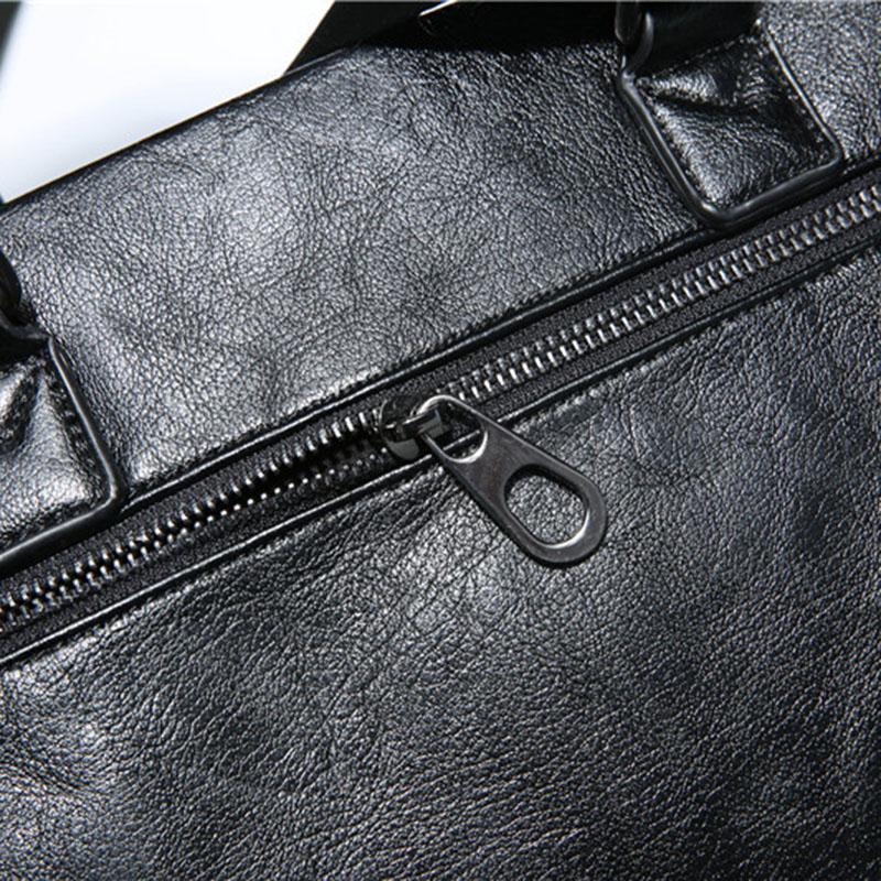 Business Briefcase Men British Large Capacity Zipper Anti-theft Waterproof Handbag Shoulder Bag