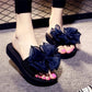 Women Brand Sandals Women Sandals Flat Shoes Bowknot  Flower Flip Flops