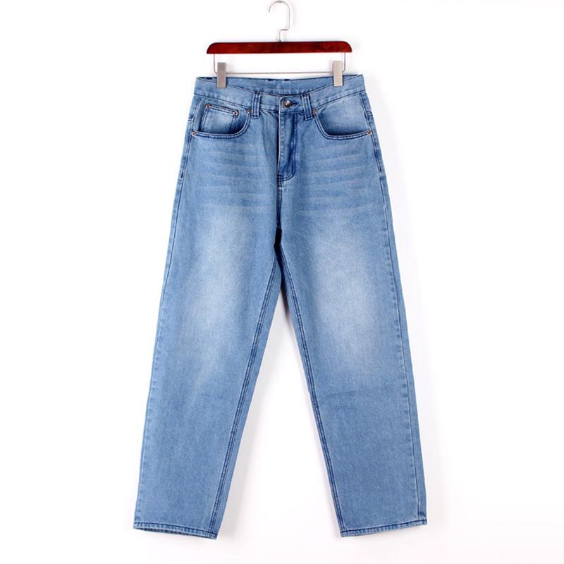 Plus Size Jeans Blue Loose Casual Denim Pants Streetwear Skateboard Baggy Jean Trousers Straight Hip Hop Men Denim Pants