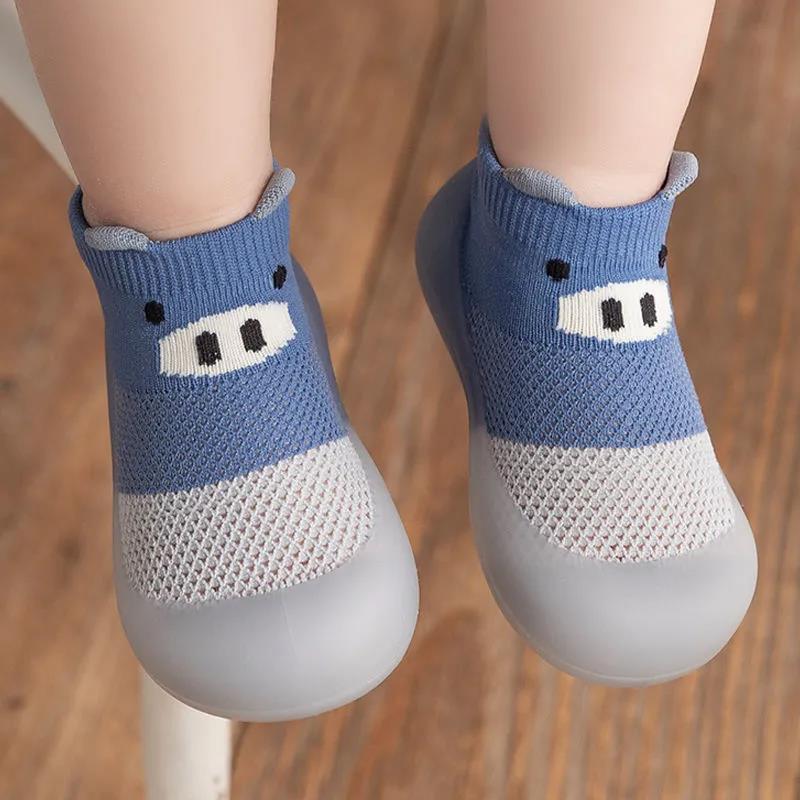 Baby Prewalkers Shoes Baby Girls Boys Spring Summer Soft Sole Indoor Sock Shoes Anti-slip Cute Cartoon Casual Breathable Flat Shoes