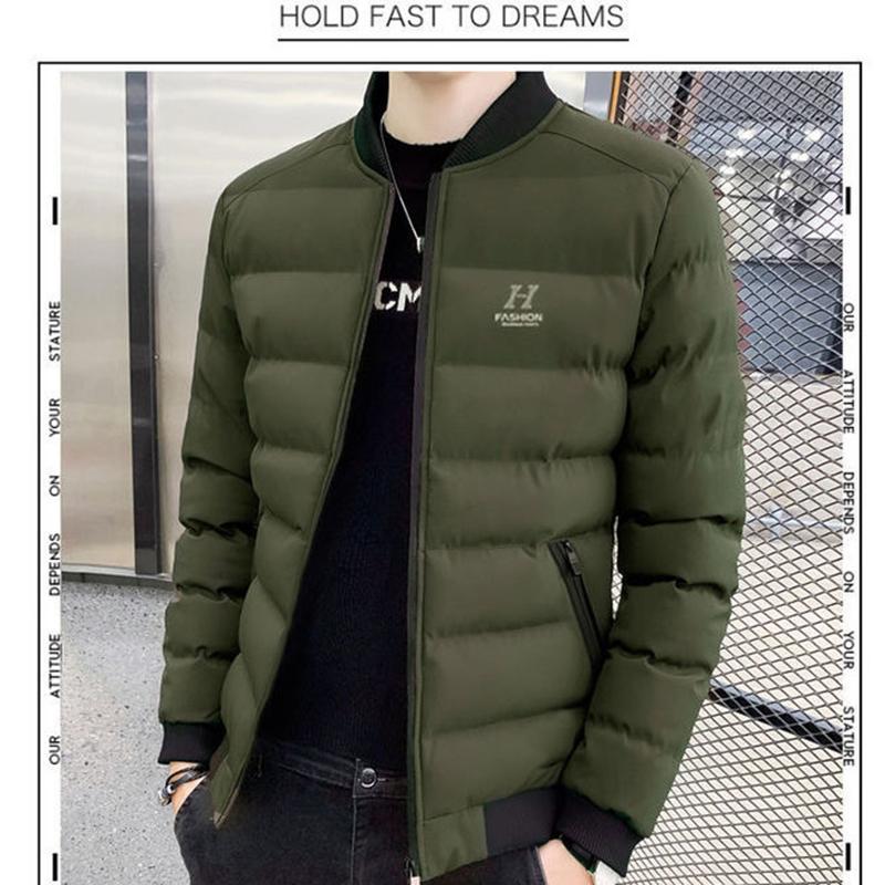 Autumn and Winter Padded Coat Men's Winter Coat Trend Down Down Padded Jacket Baseball Collar Cotton Coat