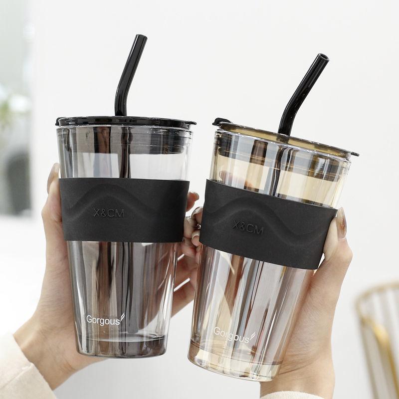 Northern Lights Straw Glass Large-capacity Household Water Cup Coffee Simple Fashion Cup