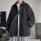 Warm Woolen Jacket Coat All-match Loose Thickened Lapel Woolen Coat Men and Women Casual Long-sleeved Zipper Jacket