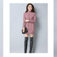 Women Winter Warm Turtleneck Knitwear Dress Long Knitted Solid Color Sweater Skirts Thicken