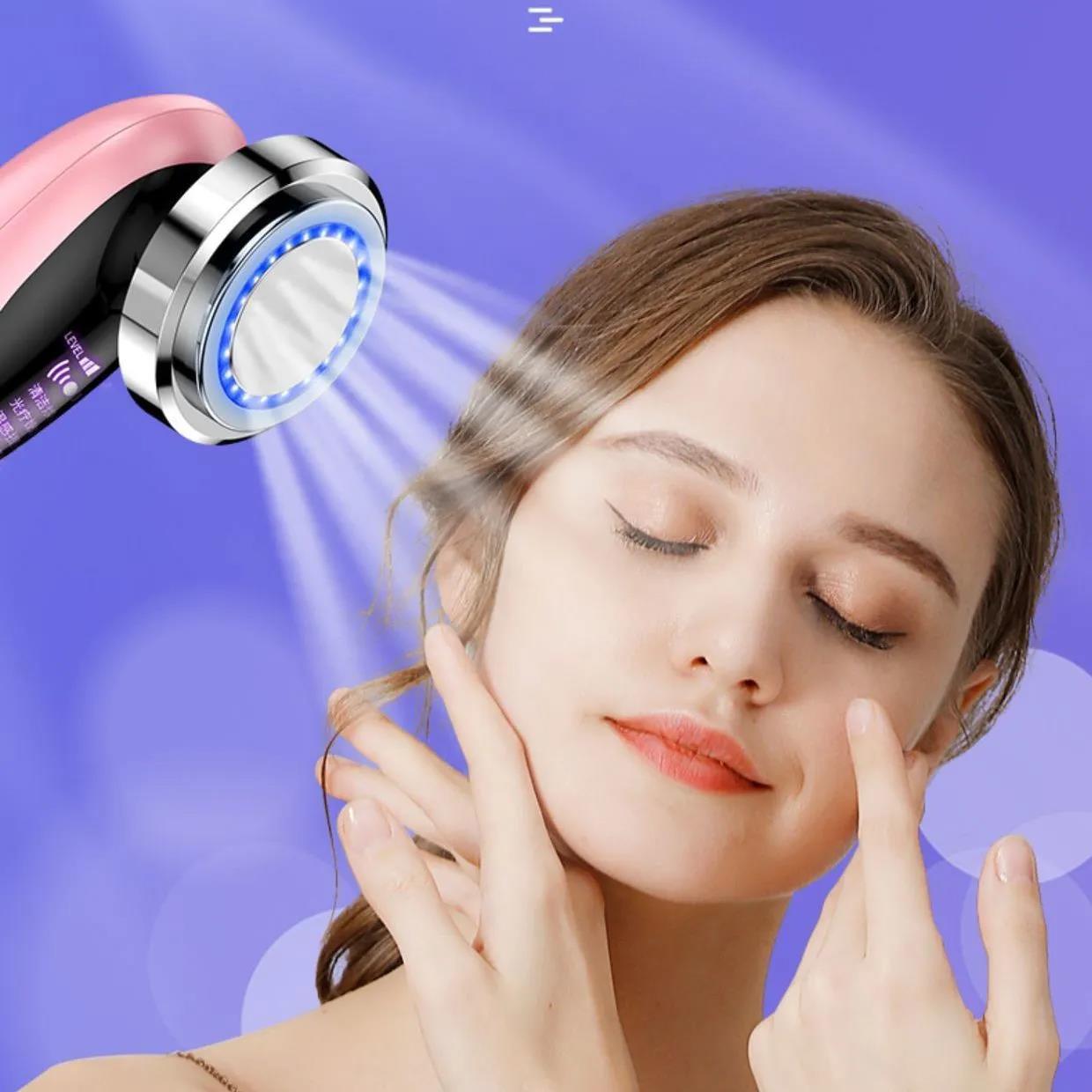 Warm Cleansing Skin Rejuvenation Color Light Ultrasonic Introduction Instrument Facial Vibration Massager Facial Export Electronic Beauty Instrument