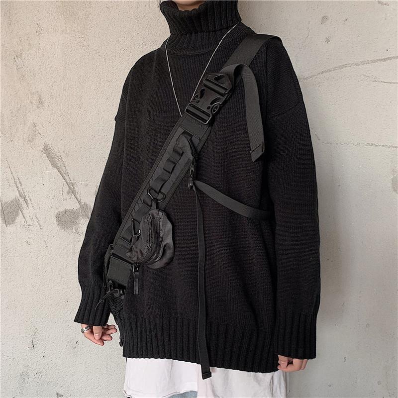 Winter Turtleneck Sweaters for Women Plus Size Loose Black High Neck Pullover Sweater Oversized Fashion Streetwear Harajuku Sweater Knitted Jumper