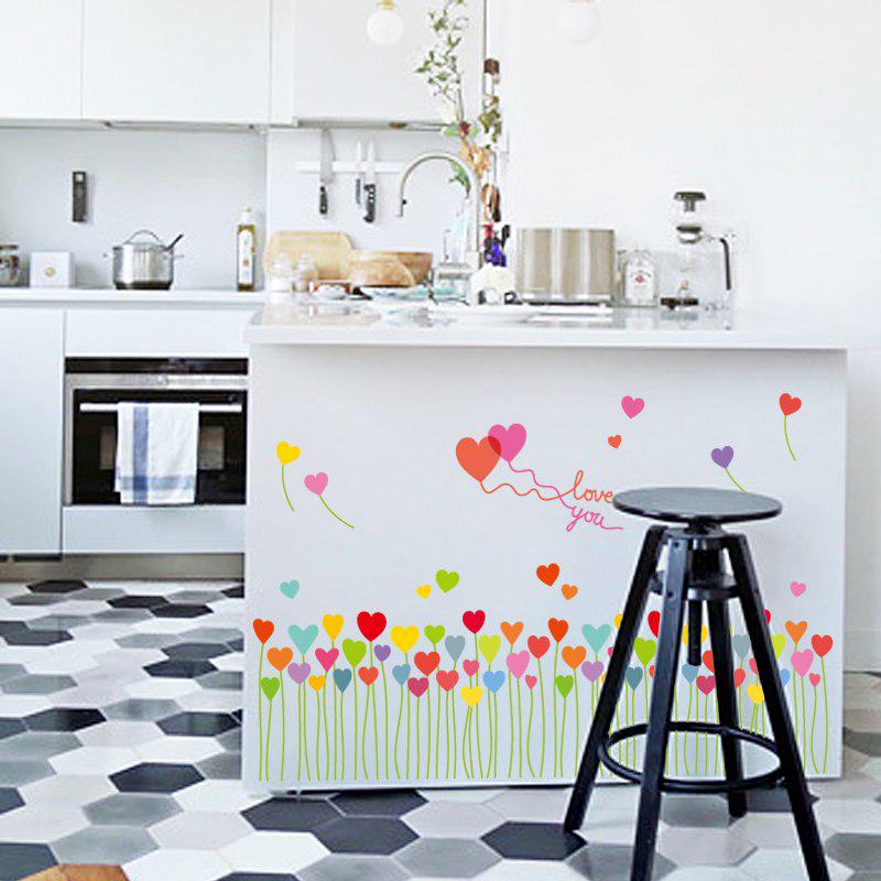 [Wall sticker] colorful heart grass wall stickers kitchen bathroom living room bedroom baseboard wal