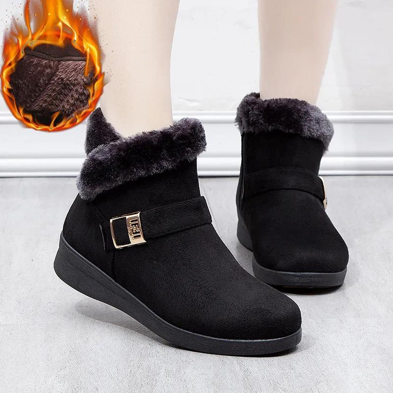 Women Snow Boots Winter Warm Thick Fur Boots Non Slip Flat Couple Boots Ankle Booties Woman Outdoor Footwear