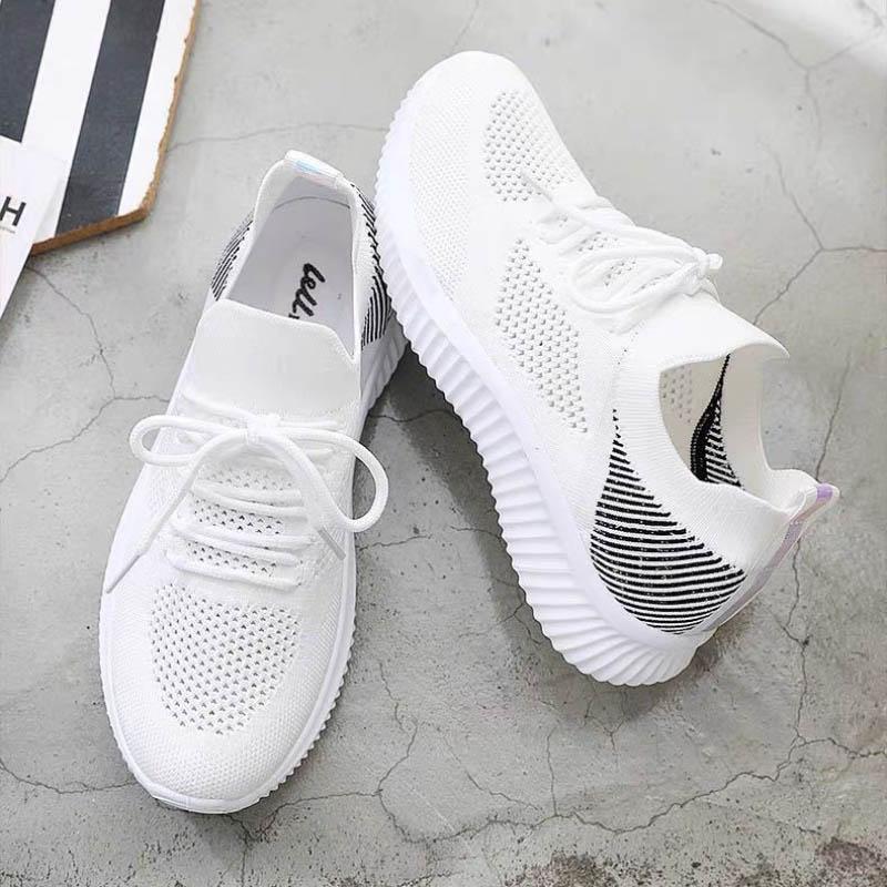 2021 Spring Summer White Shoes Women's Breathable Mesh Casual Sports Shoes Thin Hollow All-match