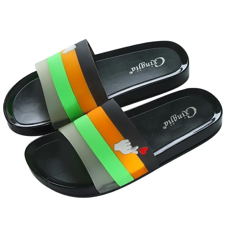 Slippers Female Summer Korean Fashion Crystal Rainbow Non-slip Thick-soled Non-smelly Feet Student Outdoor Soft-soled Beach Sandals Women