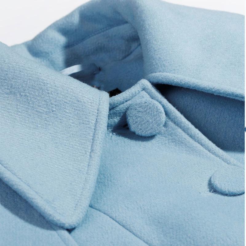 European and American Style Belt Slim Slimming A-line Big Swing Cloak-style Woolen Coat Woolen Coat Temperament Mid-length